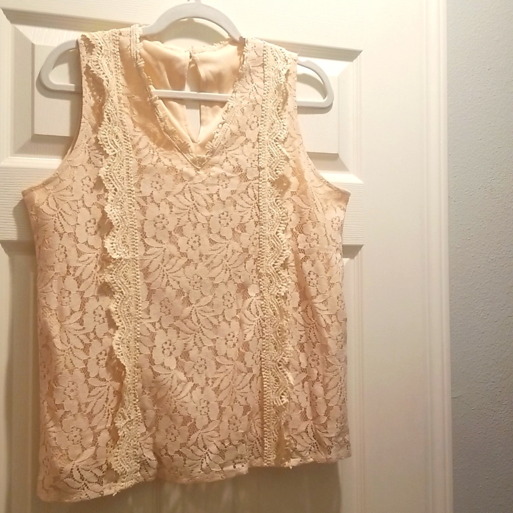 Lace tank top blouse